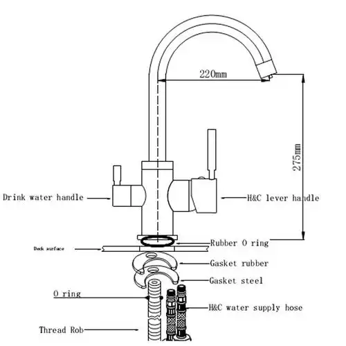 新促销豪华洗手盆双把手厨房净化水水龙头与无铅