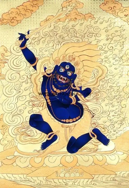 黄金唐卡-不动明王