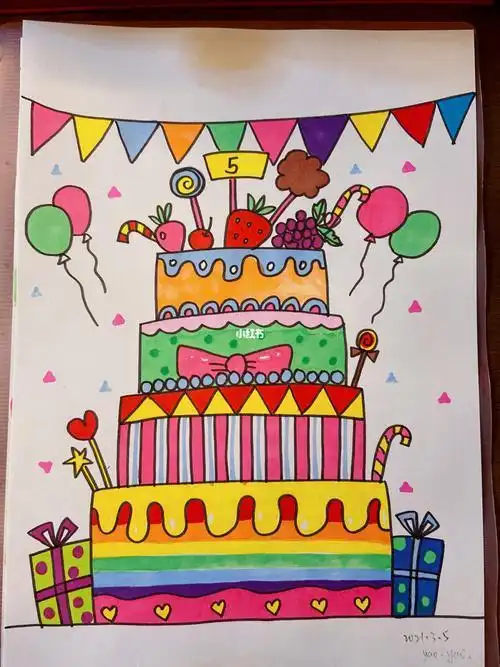 生日蛋糕简笔画可爱生日蛋糕简笔画可爱涂色