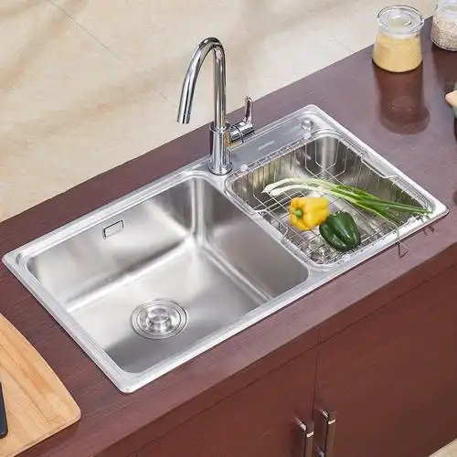 九牧卫浴官方旗舰不锈钢厨房水槽双槽水池一体加厚手工洗碗池家用单洗