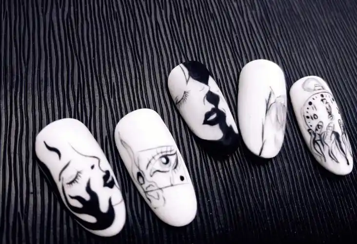 原作者是别打我是豆豆几个作品合成学习临摹#彩绘美甲  #亲手晒美甲