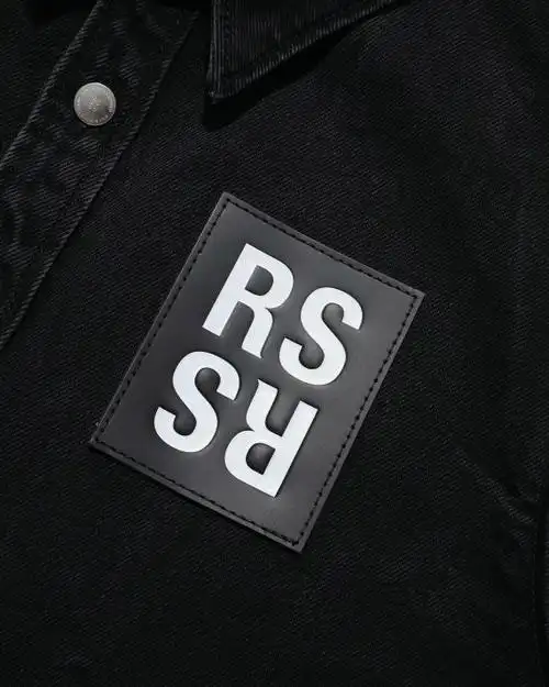 raf simons logo 缝饰直排扣牛仔夹克