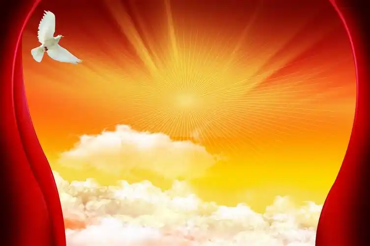 红色万丈光芒背景