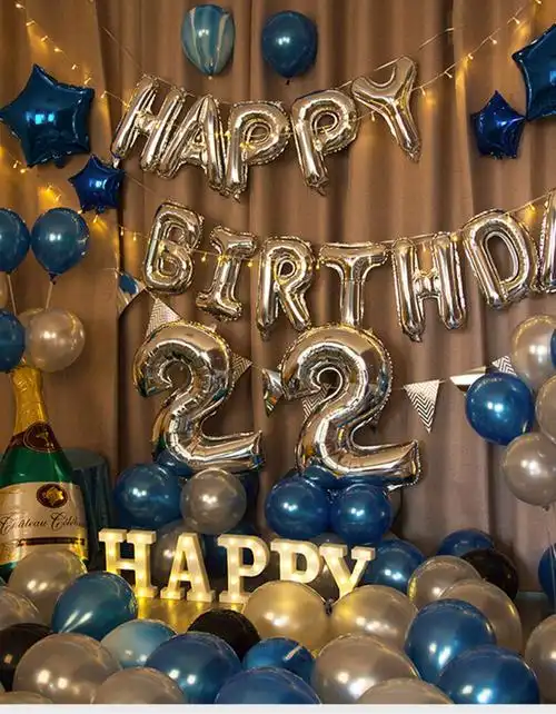30岁生日快乐装饰背景墙ins风气球链套餐派对男女生周岁场景布置