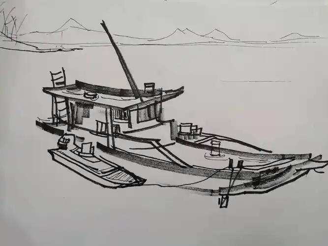 也许是天冷的缘故,速写的画面变得单薄.