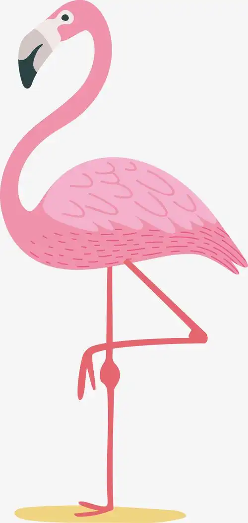 粉色卡通矢量火烈鸟