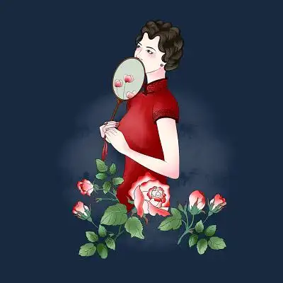 手绘中国风古典女人素材