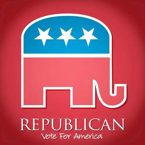 共和党人对美国选举卡海报矢量格式的投票