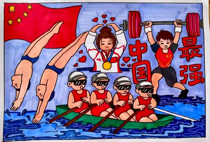 小朋友回顾奥运精彩瞬间这样好看的手绘再来一打