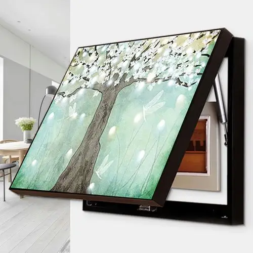 电表箱装饰画配电箱弱电箱画免打孔遮挡客厅餐厅现代简约液压上翻