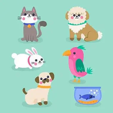 宠物隔离在蓝色壁纸上200可爱的小女孩在床上玩耍03730卡通动漫可爱萌