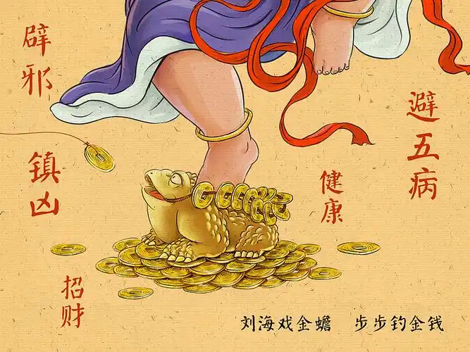 3,辟邪祛祸——刘海戏金蟾的寓意非常广泛,并不仅局限于刘海作为主人