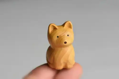 手工木雕小狐狸