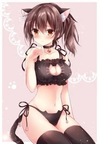 萌翻了 二次元可爱猫咪开胸内衣