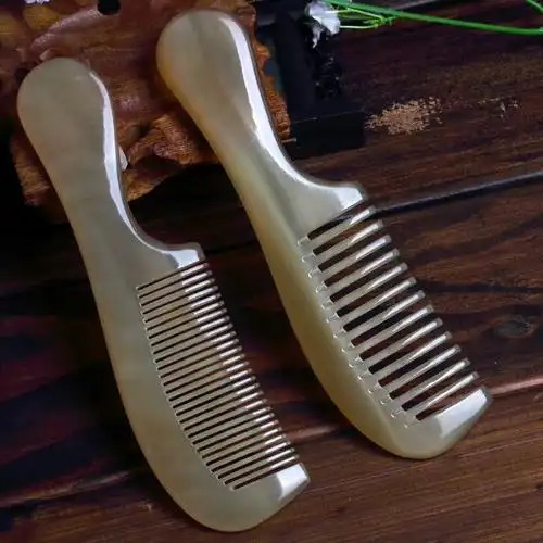 牛角天然正宗角梳大号黄牛角梳子直发梳子