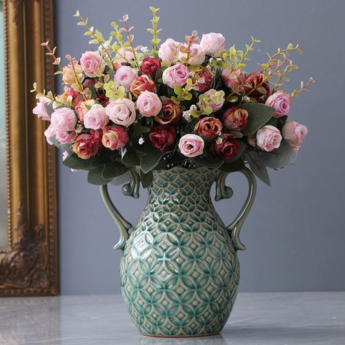 美式陶瓷花瓶客厅桌面插花艺花艺术创意欧式花瓶