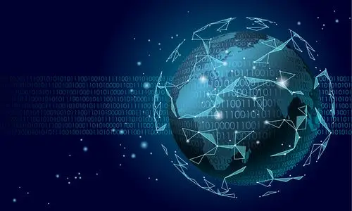 数字科技蓝色商务科技地球大数据云计算背景