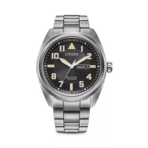 西铁城(citizen)光动能手表 男士garrison系列夜光星期超级钛 休闲