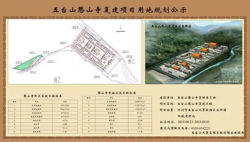 五台山风景名胜区规划国土建设局关于五台山憨山寺复建项目建设用地