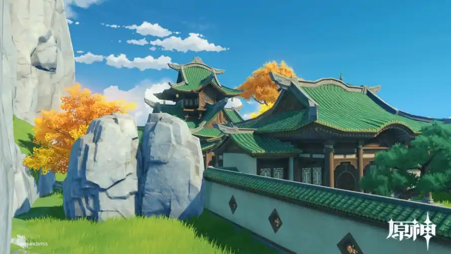 原神翠黛峰璃月生态规划之园林主宅区中式园林一镜到底