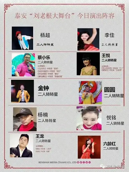 泰安刘老根大舞台-----6月份演员阵容