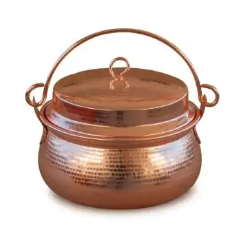铜炖锅手工铜汤锅铜煲加厚紫铜野炊锅纯铜带盖洋芋焖饭铜吊锅 18口径