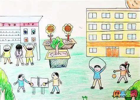 学校简笔画 学校简笔画图片大全