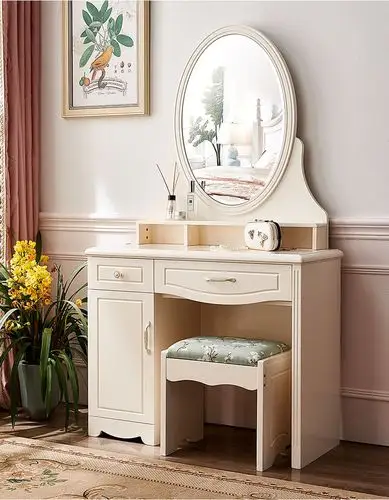 全友家居 韩式田园卧室家具妆台妆凳 梳妆台 卧室小户型家具轻奢简约