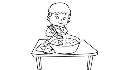 端午节包粽子简笔画教程 包粽子简笔画端午主题画怎么画