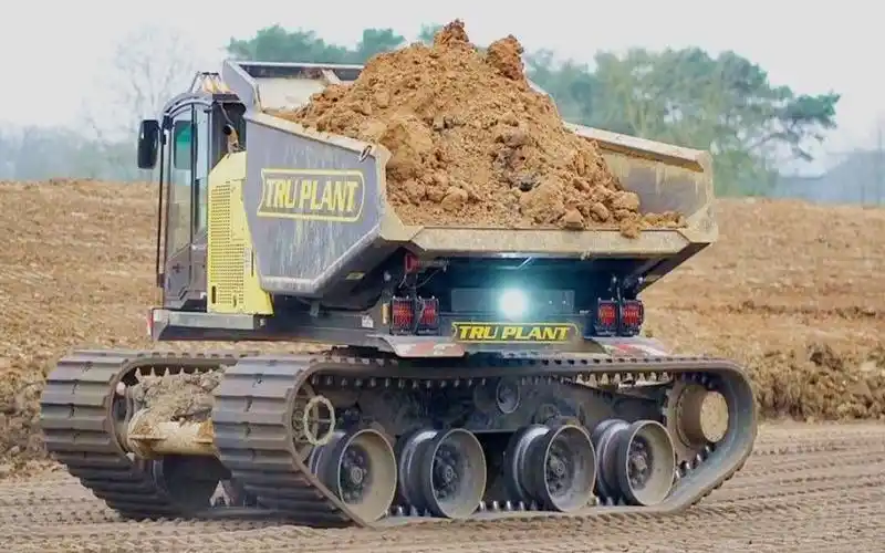 像坦克一样,能够360度旋转的履带式自卸卡车,黑豹t14r