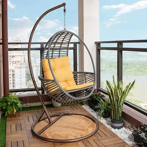 藤朝吊椅秋千吊篮藤椅家用休闲懒人室内阳台吊篮