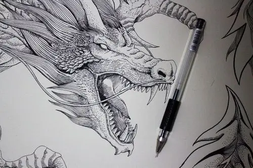 水笔绘龙