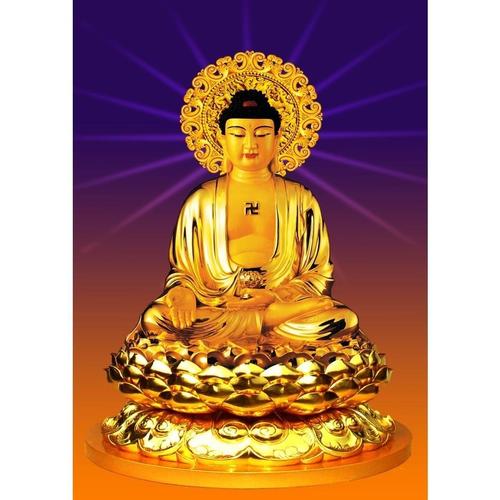 纯手工制作免费结缘手绘佛陀画像净土阿弥陀佛像画像挂画相纸塑封