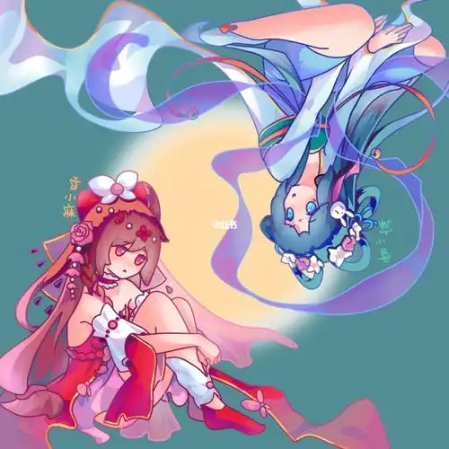 雪小寐熊猫绘画指绘朝露繁花瑶月仙子