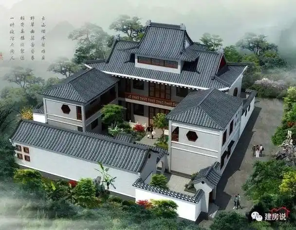 四合院别墅户型11:四合院别墅户型12:黛瓦白墙的中式院落别墅,一砖一