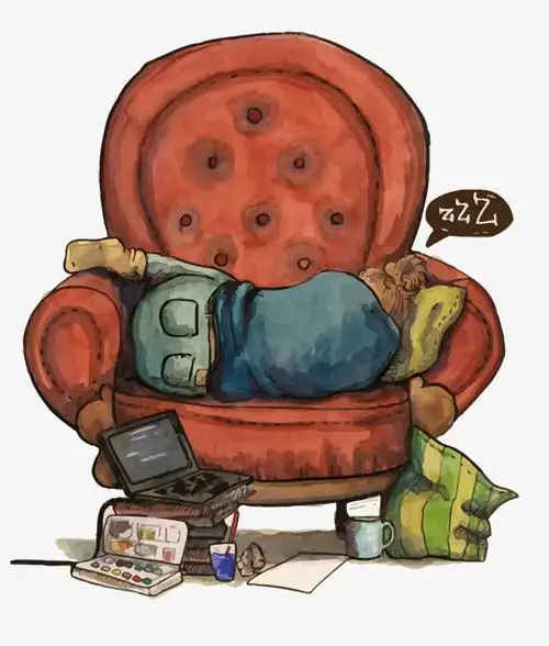 矢量沙发上睡觉的人