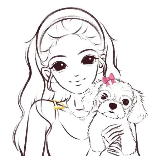 女孩和她的小狗狗