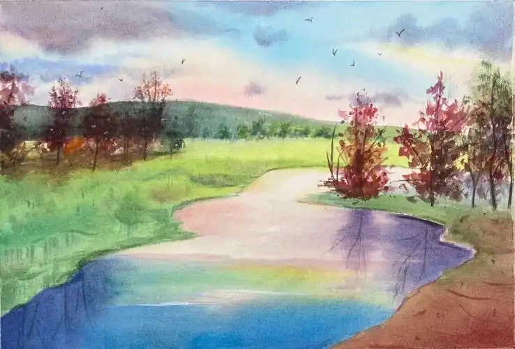 水彩风景有步骤图