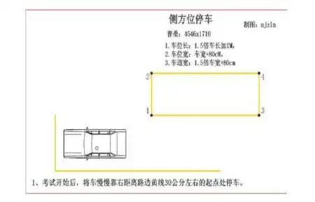 c1科目二侧方停车场地尺寸