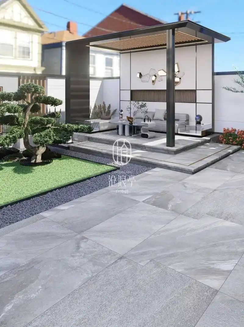 相信我现代庭院铺轻奢风石英砖不会后悔7515.