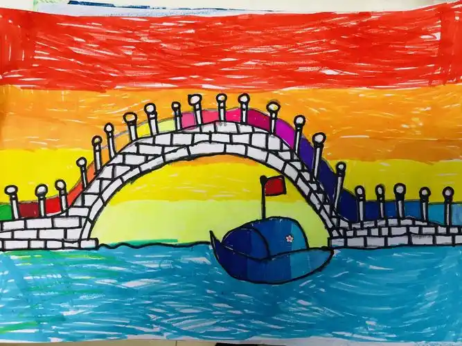 本部南校二年级2班同学美术作品展示《千姿百态的桥》