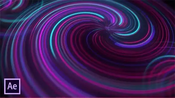 ae内置插件制作发光线条扭曲旋转动画 neon lights animation in