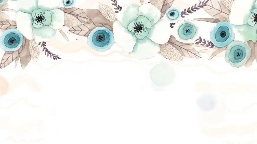 小清新蓝色花朵ppt背景
