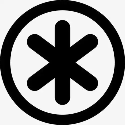 星号星符号的圆形按钮图标