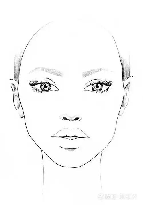 人脸图化妆艺术家空白美丽的女人肖像人脸图化妆师空白模板