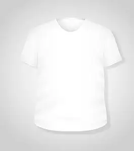 简单的白色t恤设计矢量插画模板