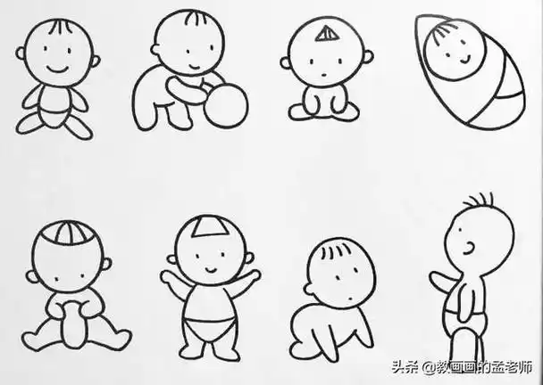 100多位形态各异的人物简笔画