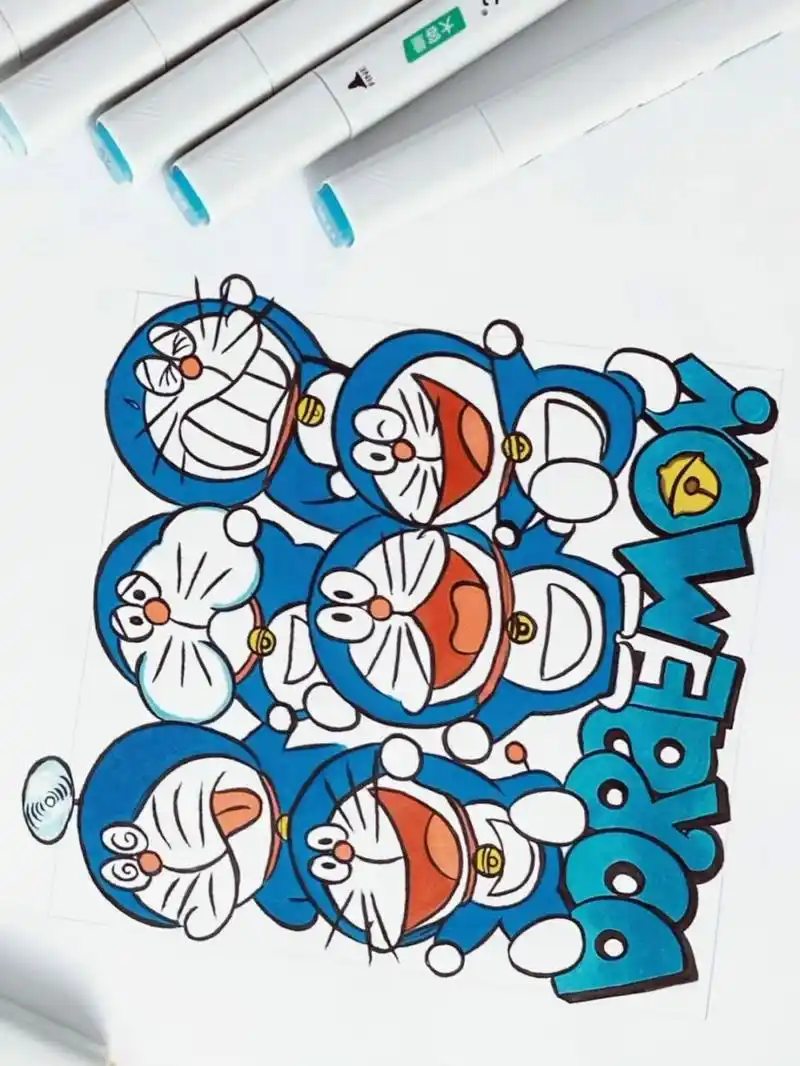 哆啦a梦上色教程 |马克笔|简笔画|童年回忆 给哆啦a梦上色啦～ 这是之