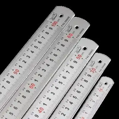 不锈钢直尺加厚型钢板尺钢尺木工尺15cm30cm50cm60cm1米尺子.