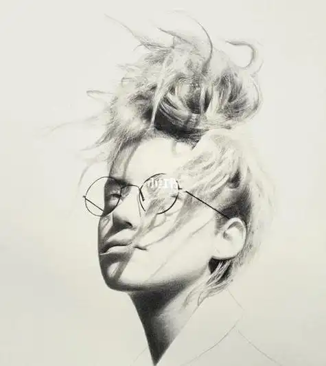 绘画教程:男老年人素描头像写生步骤范画